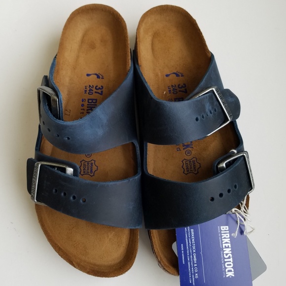 birkenstock blue leather